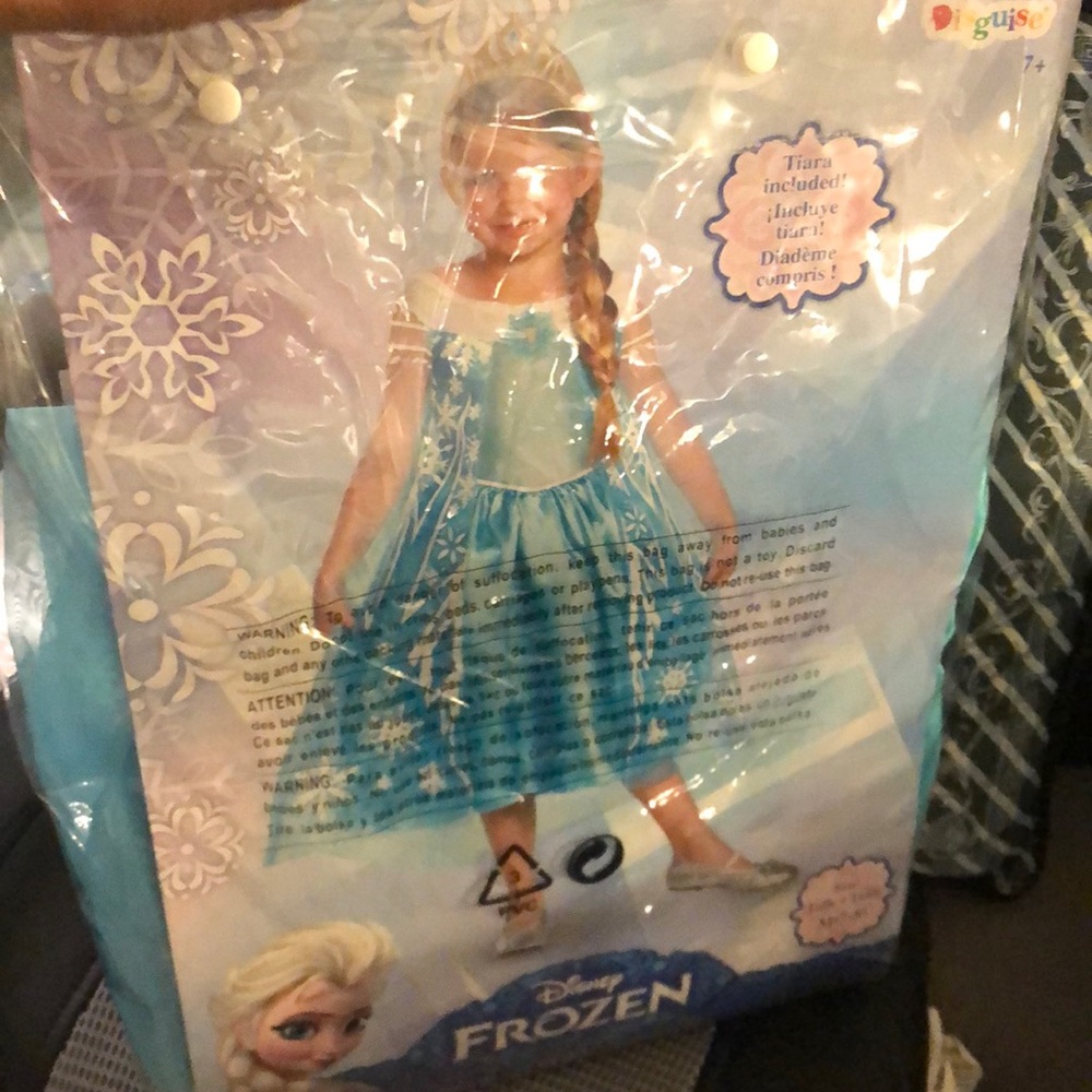 Disney’s Frozen Elsa Costume with Tiara Brand New never worn.